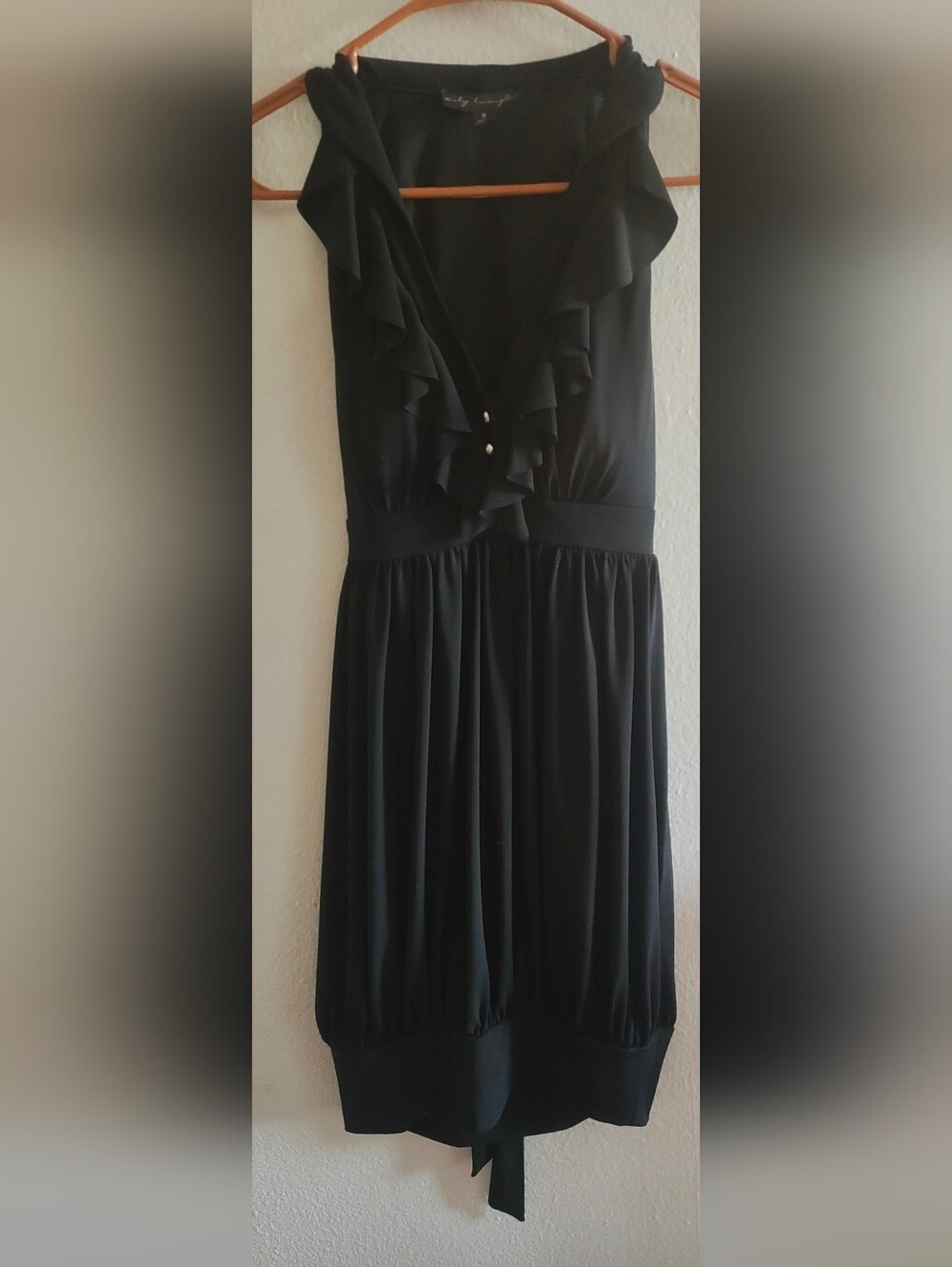City Triangles Black Ruffle-Front Midi Dress Size Small, Waist 26